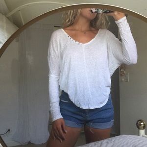 Free People White Long Sleeve